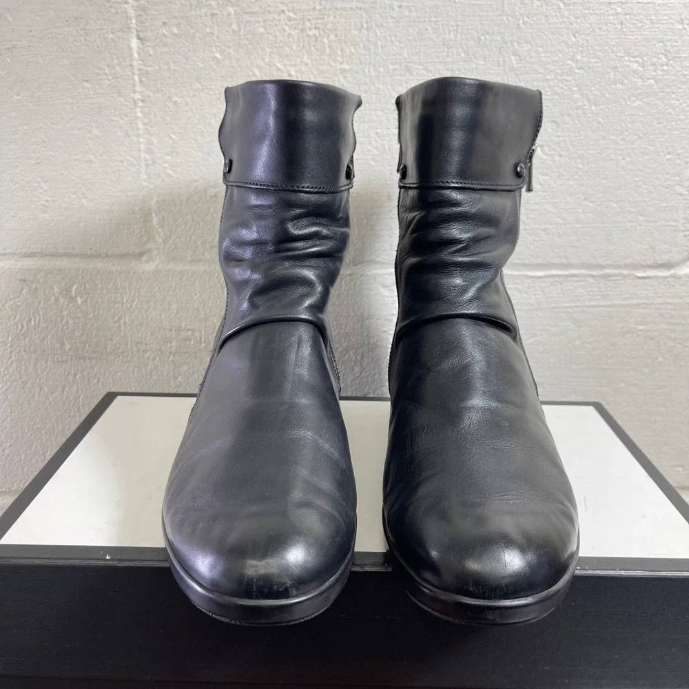 Mephisto Phila Black Leather Ankle Boots Side‎ Zipper Women's Size 10 US